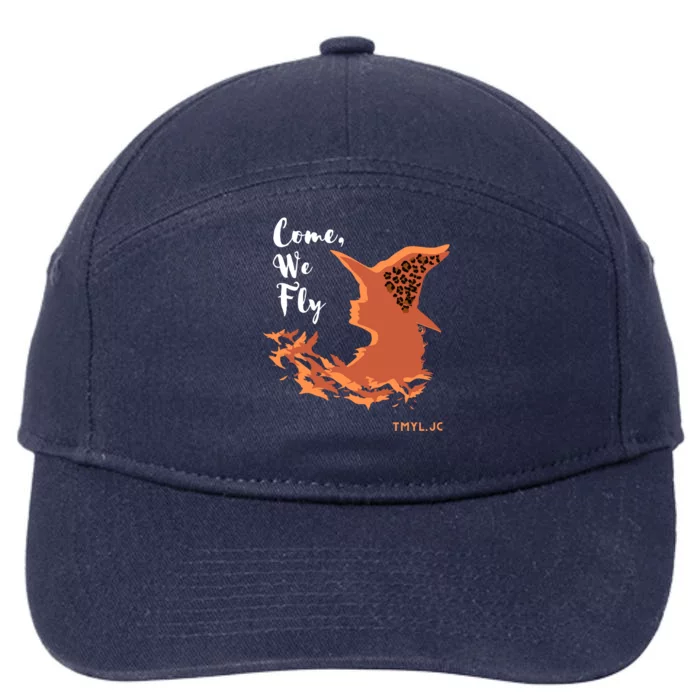 Come We Fly Witch Leopard Halloween Graphic Gift 7-Panel Snapback Hat