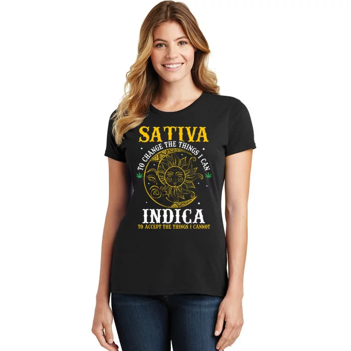 Cannabis Weed Fun Sativa To Change The Things I Can Indica Women's T-Shirt