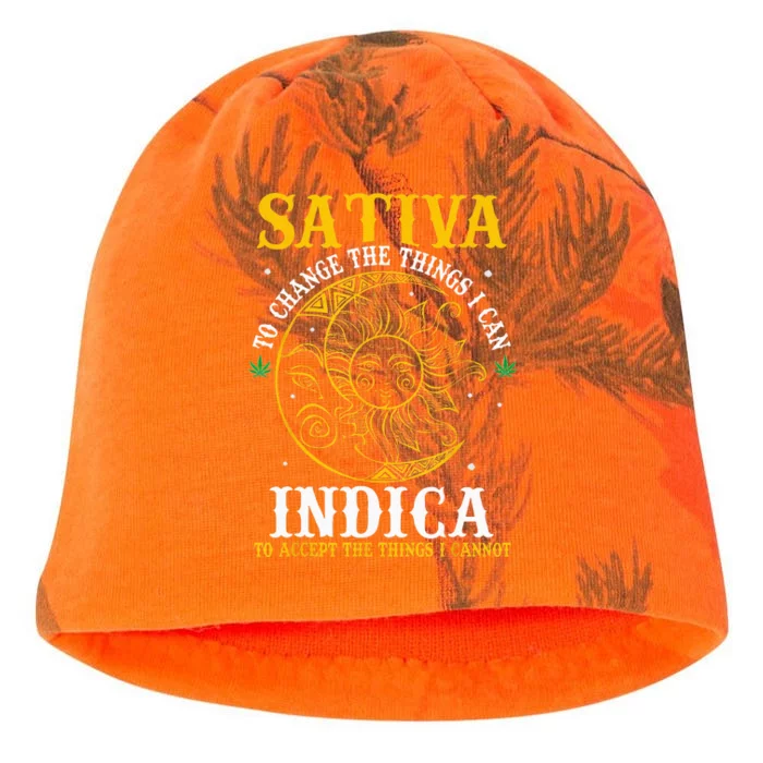 Cannabis Weed Fun Sativa To Change The Things I Can Indica Kati - Camo Knit Beanie