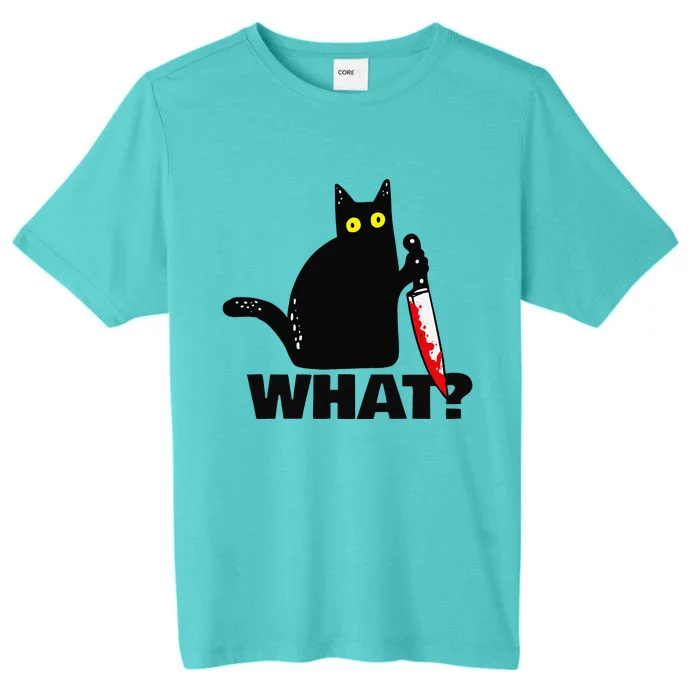 Cat What Funny Murderous Cat With Knife Halloween ChromaSoft Performance T-Shirt