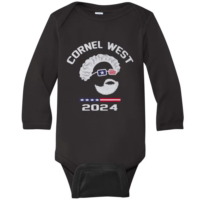 Cornel West for President 2024 Portrait Cornel West 253 Baby Long Sleeve Bodysuit