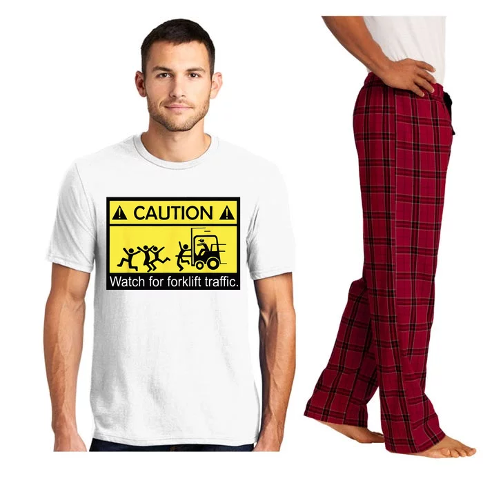 Caution Watch For Forklift Traffic Funny Fork Lift Driver Pajama Set