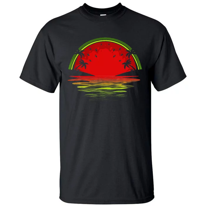 Cool Watermelon For  Tropical Sunset Fruit Summer Tall T-Shirt