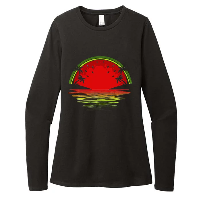 Cool Watermelon For  Tropical Sunset Fruit Summer Womens CVC Long Sleeve Shirt