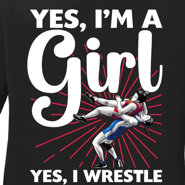 Cool Wrestling For Girls Women Kids Wrestler Athletes Coach Ladies Long Sleeve Shirt