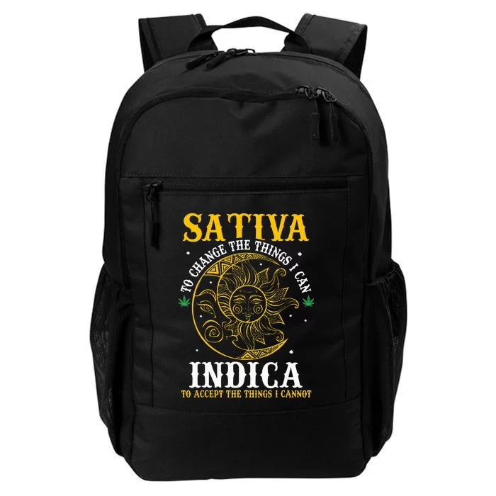 Cannabis Weed Fun Sativa To Change The Things I Can Indica Daily Commute Backpack