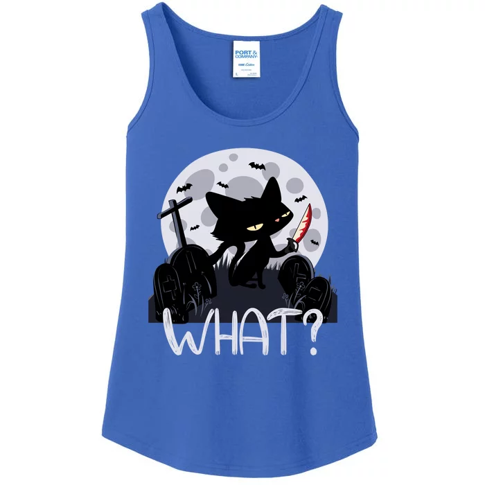 Cat What Funny Spooky Halloween Gift Ladies Essential Tank