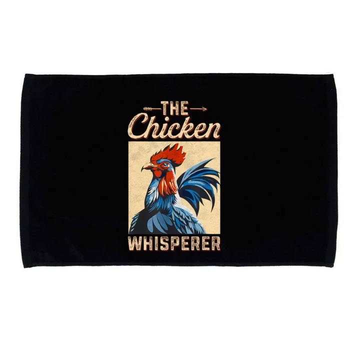 Chicken Whisperer Funny Vintage Chicken Portrait Farming Hen Microfiber Hand Towel