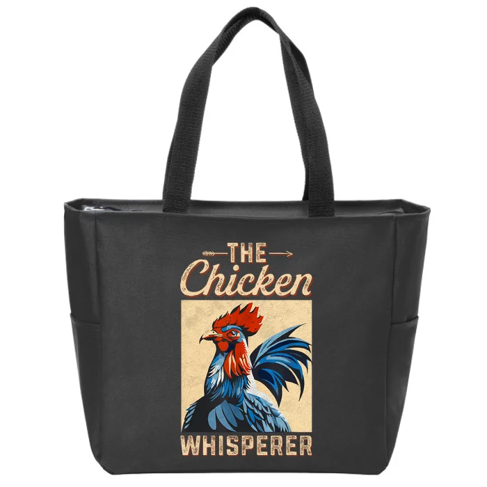 Chicken Whisperer Funny Vintage Chicken Portrait Farming Hen Zip Tote Bag