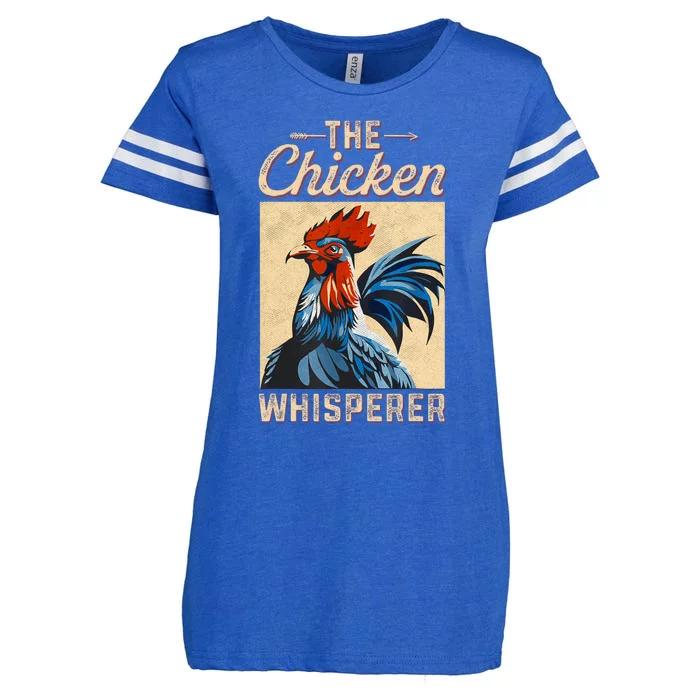 Chicken Whisperer Funny Vintage Chicken Portrait Farming Hen Enza Ladies Jersey Football T-Shirt