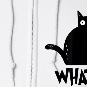 Cat What? Funny Black Cat Murderous Cat With Knife Full Zip Hoodie