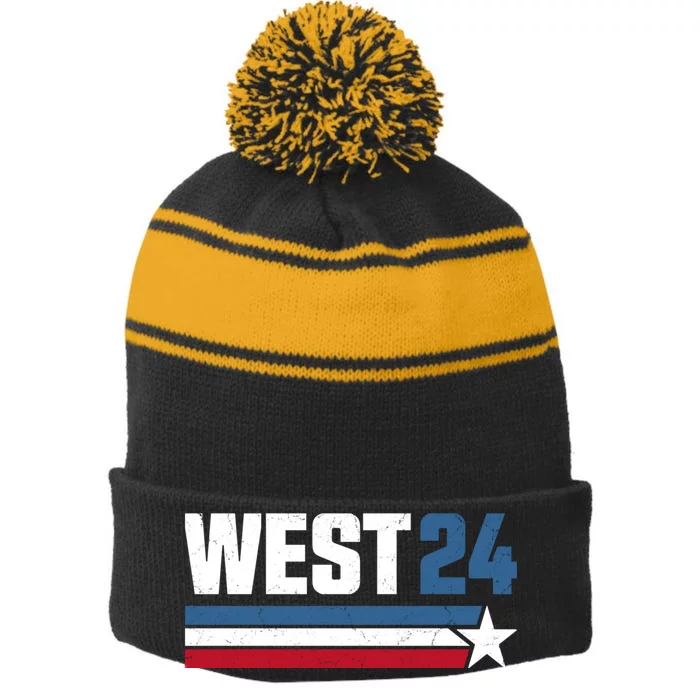 Cornel West For President Cornel West 2024 Stripe Pom Pom Beanie