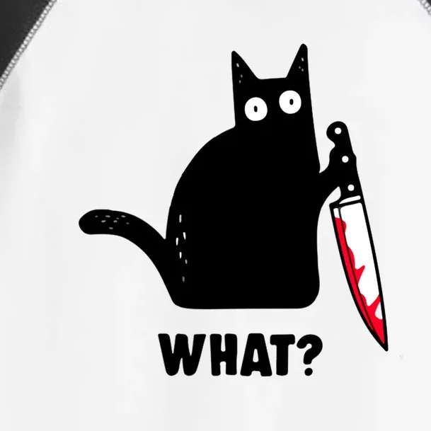 Cat What? Funny Black Cameaningful Gift Murderous Cat With Knife Gift Toddler Fine Jersey T-Shirt