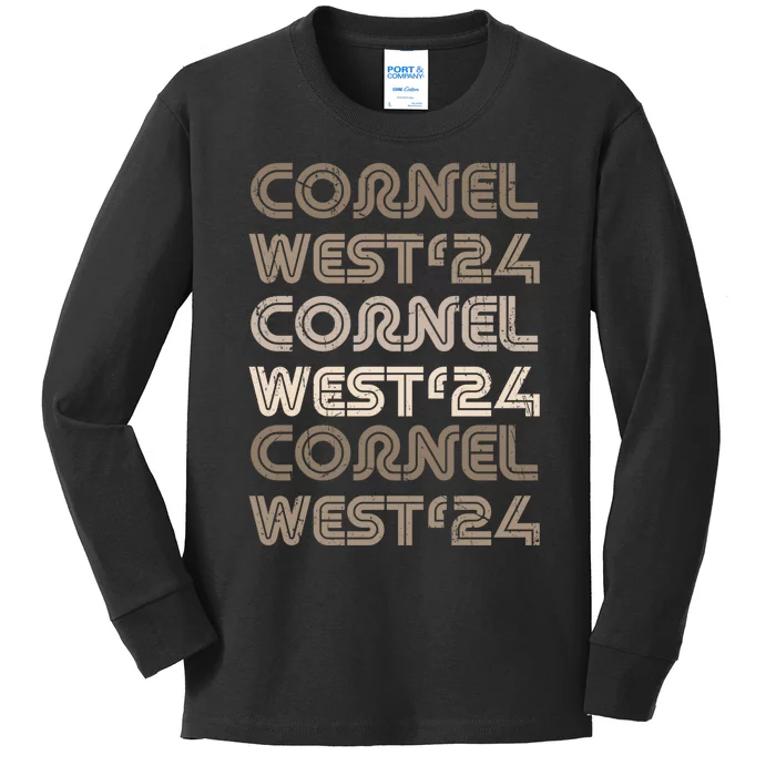 Cornel West For President 2024 Kids Long Sleeve Shirt