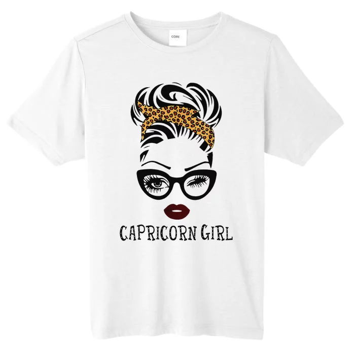 Capricorn  Woman Face Leopard Bandana Wink Eye ChromaSoft Performance T-Shirt