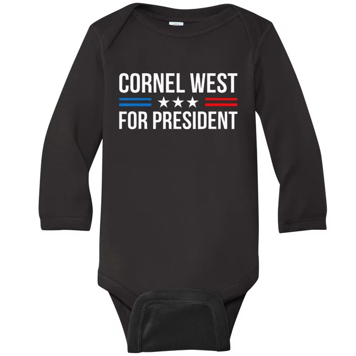 Cornel West For President 2024 Baby Long Sleeve Bodysuit