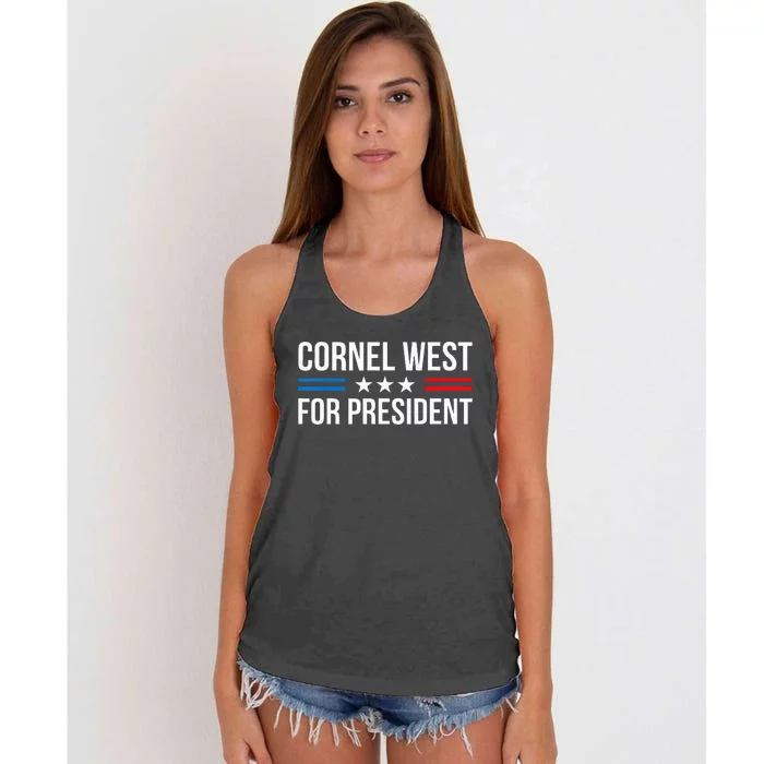 Cornel West For President 2024 Women's Knotted Racerback Tank