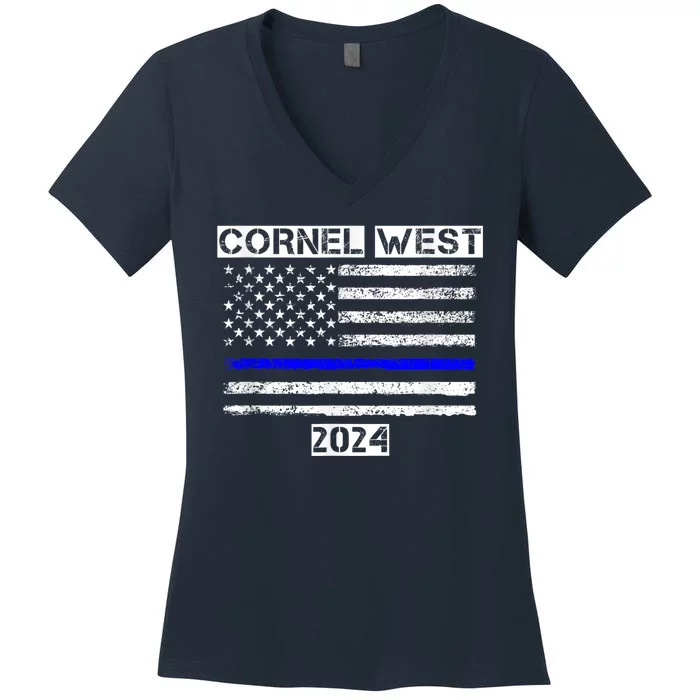 Cornel West For President Cornel West 2024 Women's V-Neck T-Shirt