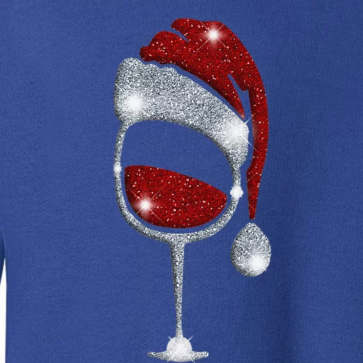 Christmas Wine Funny Xmas Red Wine Glass Santa Pajamas PJ Toddler Sweatshirt