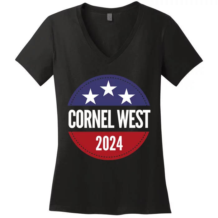 Cornel West For President Cornel West 2024 Women's V-Neck T-Shirt