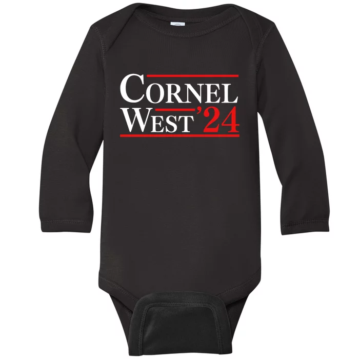 Cornel West For President 2024 Cornel West 2024 Baby Long Sleeve Bodysuit