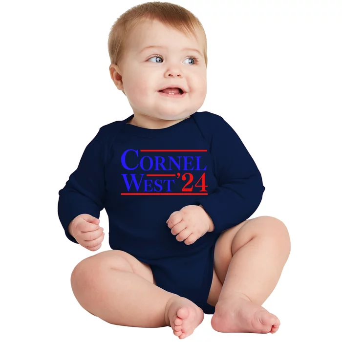 Cornel West For President 2024 Cornel West 2024 Baby Long Sleeve Bodysuit