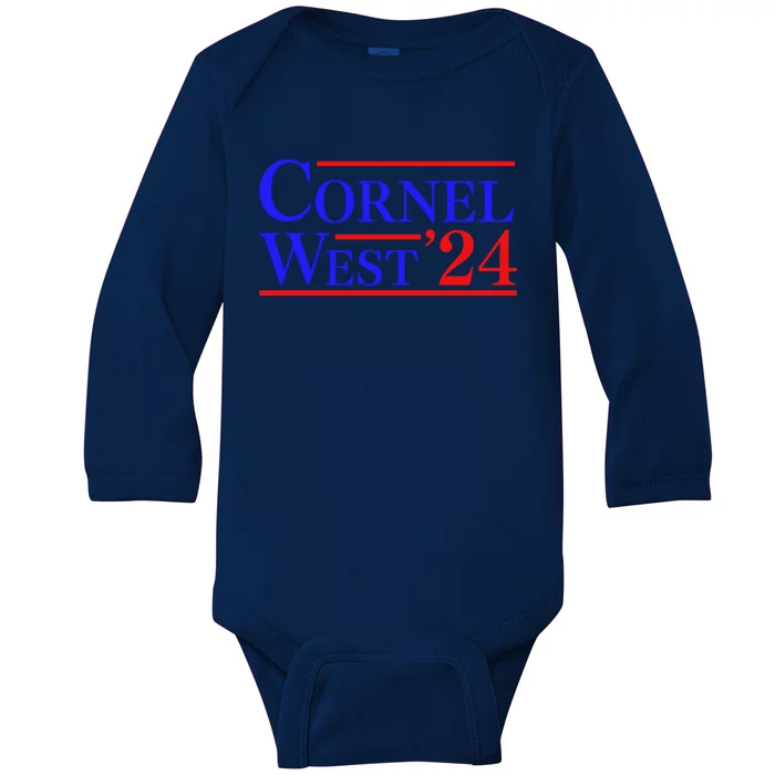 Cornel West For President 2024 Cornel West 2024 Baby Long Sleeve Bodysuit