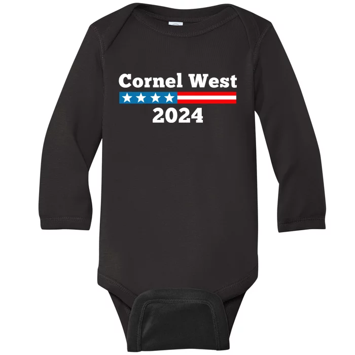 Cornel West For President 2024 Cornel West 2024 Baby Long Sleeve Bodysuit