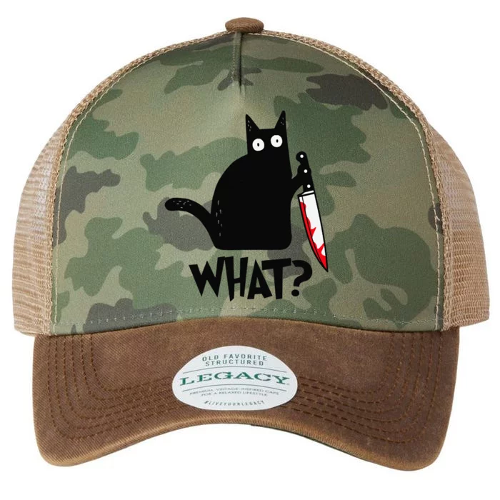 Cat What Funny Black Cat Murderous Cat With Knife Legacy Tie Dye Trucker Hat