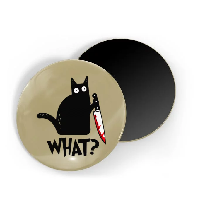 Cat What Funny Black Cat Murderous Cat With Knife Magnet