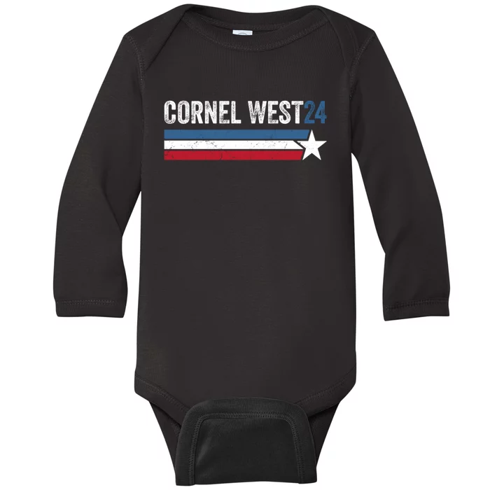 Cornel West For President 2024 Cornel West 2024 Baby Long Sleeve Bodysuit