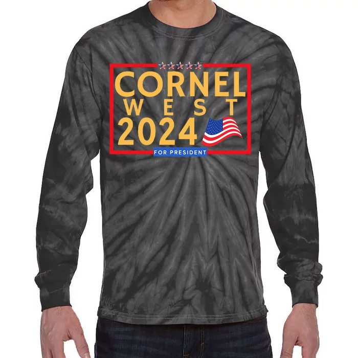 Cornel West For President Is Cornel West 2024 Tie-Dye Long Sleeve Shirt