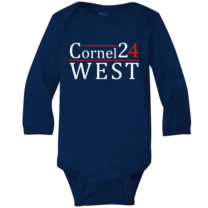 Cornel West For President 2024 Cornel West 2024 Baby Long Sleeve Bodysuit