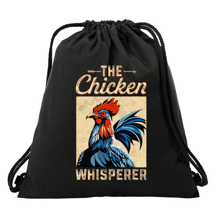 Chicken Whisperer Funny Vintage Chicken Portrait Farming Hen Drawstring Bag