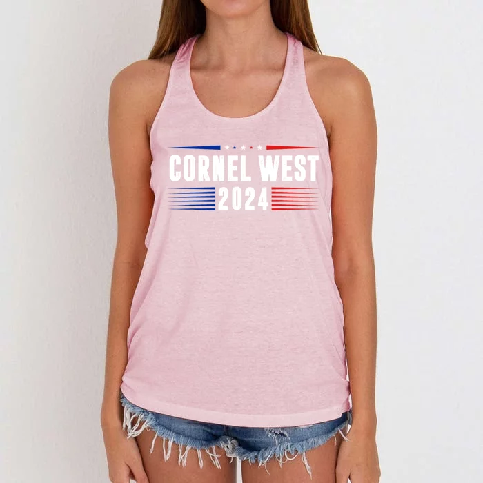 Cornel West For President 2024 Women's Knotted Racerback Tank