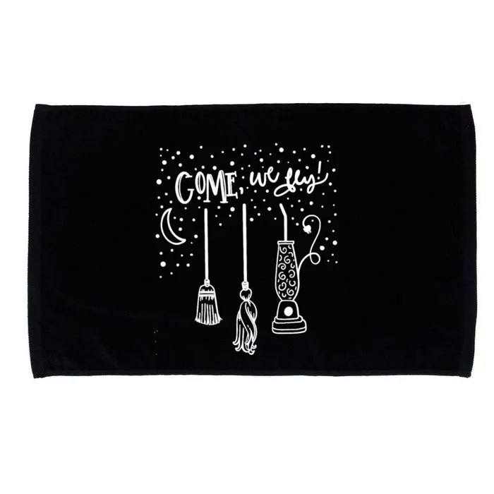 Come We Fly Witch Mop Broom Vacuum Housewife Halloween Cute Gift Microfiber Hand Towel