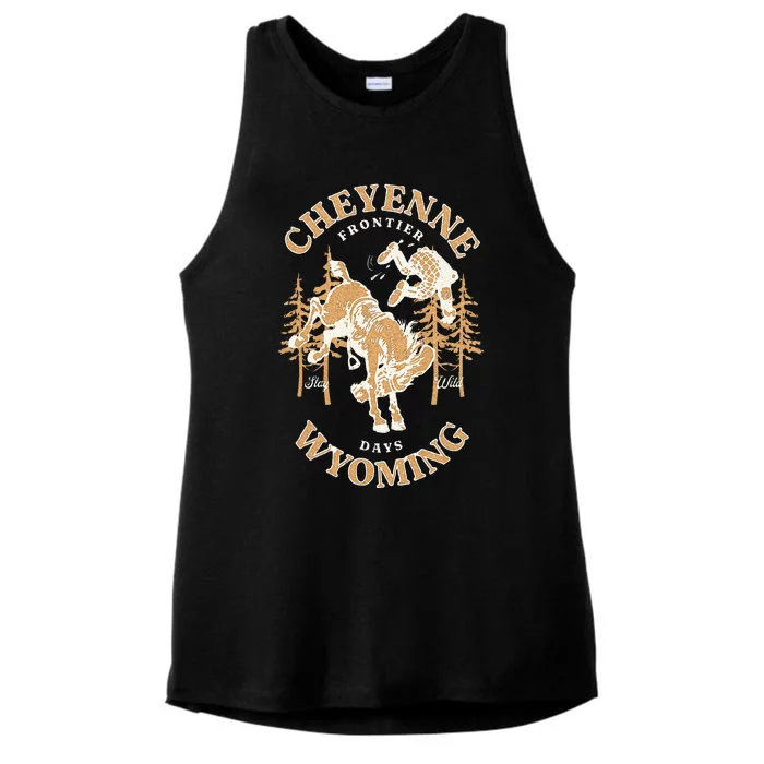 Cheyenne Wyoming Frontier Days Ladies Tri-Blend Wicking Tank