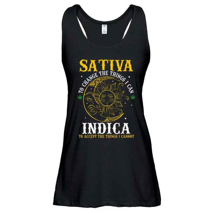 Cannabis Weed Fun Sativa To Change The Things I Can Indica Ladies Essential Flowy Tank