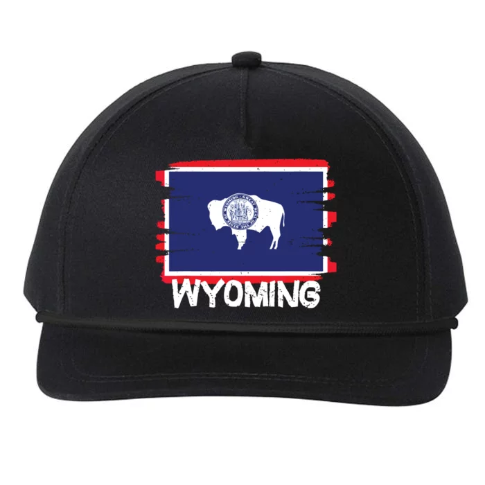 Cool Wyoming Flag Snapback Five-Panel Rope Hat