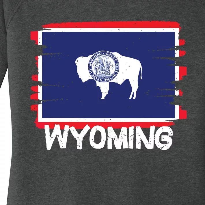 Cool Wyoming Flag Women's Perfect Tri Tunic Long Sleeve Shirt