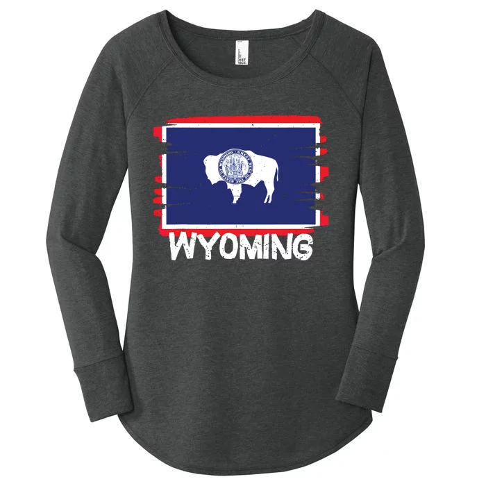 Cool Wyoming Flag Women's Perfect Tri Tunic Long Sleeve Shirt