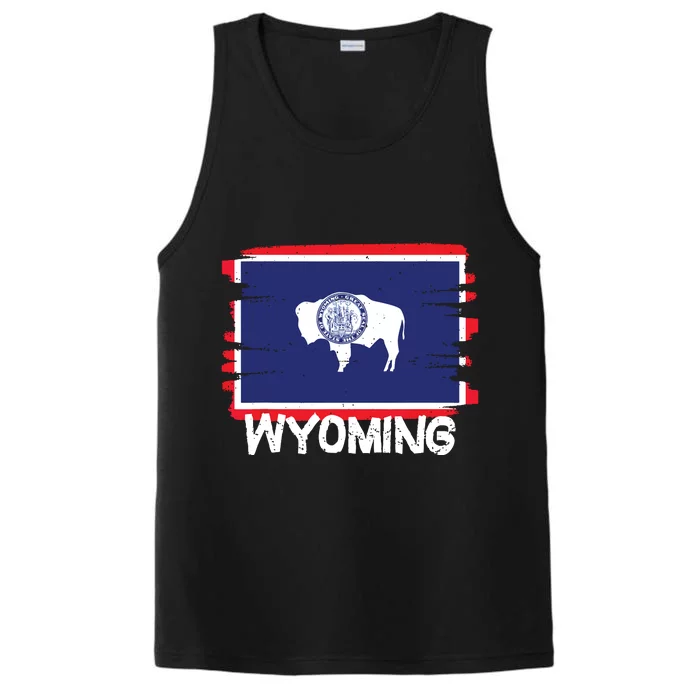 Cool Wyoming Flag Performance Tank