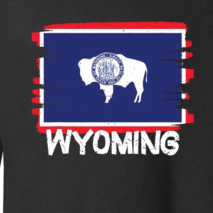 Cool Wyoming Flag Toddler Sweatshirt