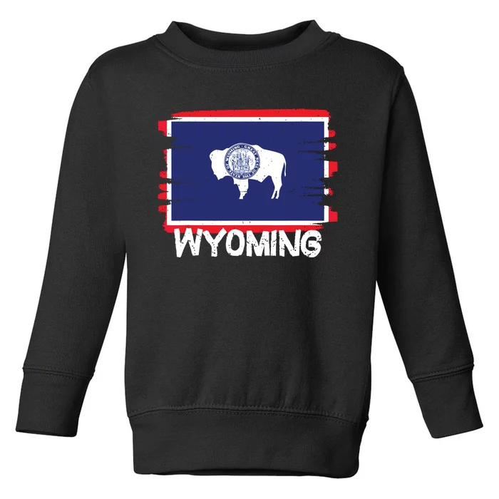 Cool Wyoming Flag Toddler Sweatshirt