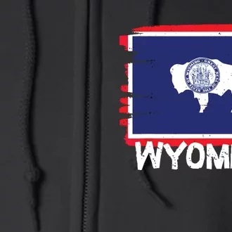 Cool Wyoming Flag Full Zip Hoodie