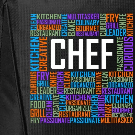 Chef Words Funny Gift Cooking Culinary Chef Gift City Backpack