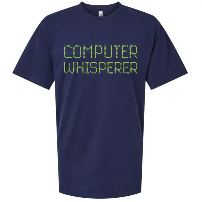 Computer Whisperer Funny It Technician Nerd Geek Geeky Tech Gift Sueded Cloud Jersey T-Shirt