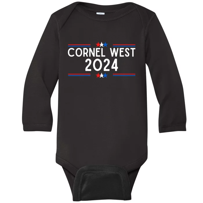 Cornel West For President 2024 Cornel West 2024 Baby Long Sleeve Bodysuit