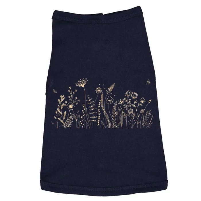 Cute Wildflowers Floral Nature Doodle Doggie Tank