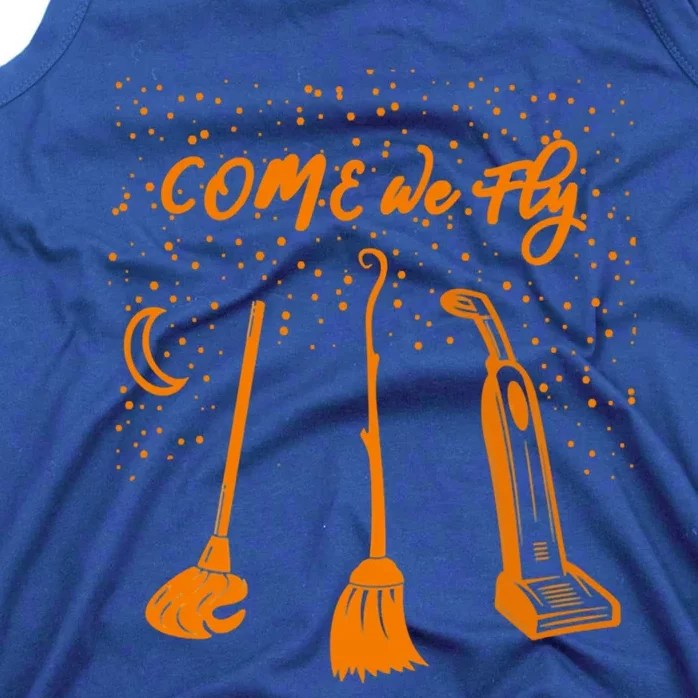 Come We Fly Halloween Scary Witch Mop Broom Vacuum Costume Gift Tank Top